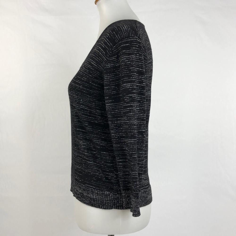 Esprit De Corp Silver Thread V-Neck Sweater, Large - Picture 2 of 5